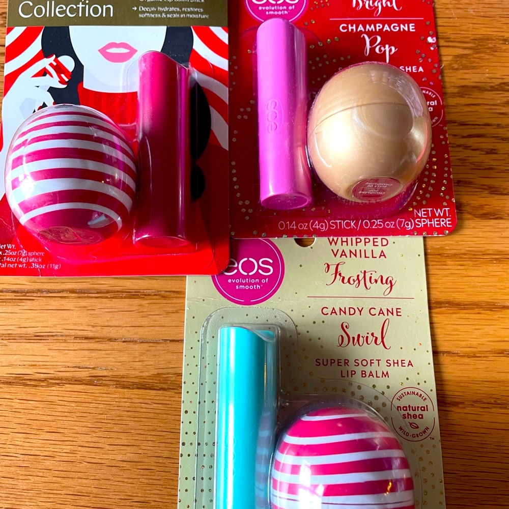 EOS Holiday lip balms